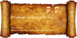 Prokop Domicián névjegykártya